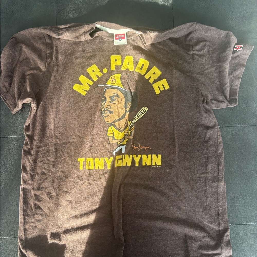 HOMAGE Brown Tee with Yellow Graphics